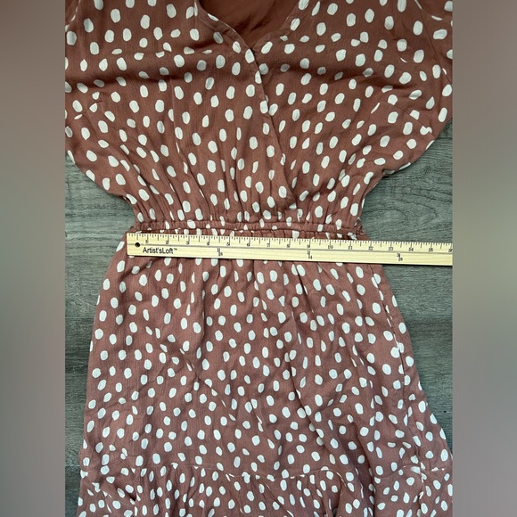 Abercrombie&Fitch Mini Dress|Color:Mauve Pink Polka Dot|Size:Juniors XL T(12-14) - Picture 12 of 16